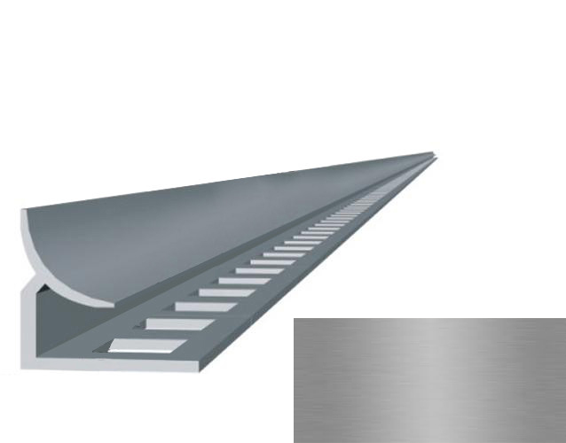 Профиль д/кафеля ПВХ внутренний 9мм матовое серебро 2,5м Cezar