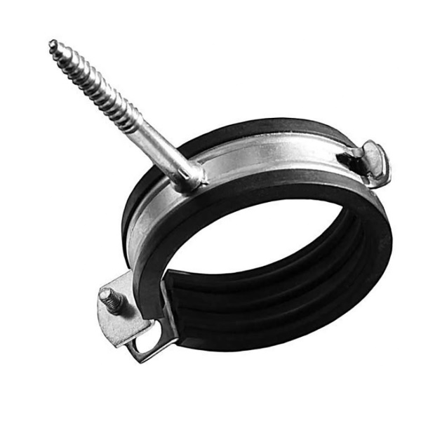 Хомут металлорезиновый с дюбелем и шурупом 1 1/4"(38-43мм) 