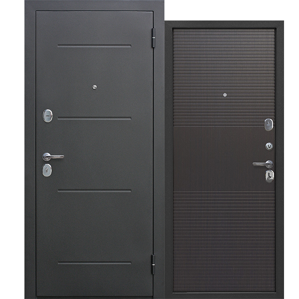 Дверь металл Гарда 7,5см Темный кипарис/Серебро (960*2050*75)  прав пенополистирол 