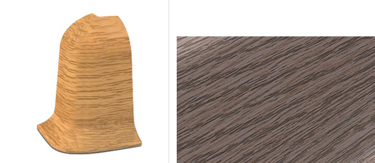 Плинтус пластик каб/канал 55мм Идеал Деконика 215 Дуб снежный  угол внешний