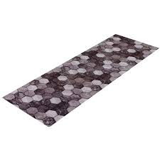 Коврик 60*100 см icarpet PRINT Соты Мрамор чёрн/сер. (128), антискольз., 839773