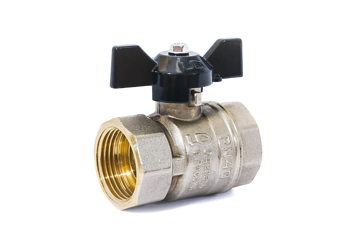 Кран шаровый 1/2 (Ду15) вн/вн бабочка с дренажем и воздухоотводчиком (для манометра) LD Pride 