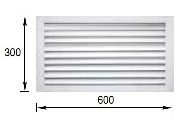 Решетка радиаторная белая 300* 600 горизонтальная
