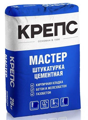 Штукатурка цементная КРЕПС МАСТЕР 25кг /М75, до 30мм/