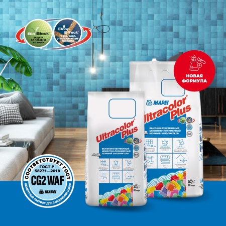 Затирка д/швов серая/Манхеттен 2,0кг MAPEI ULTRACOLOR PLUS № 110