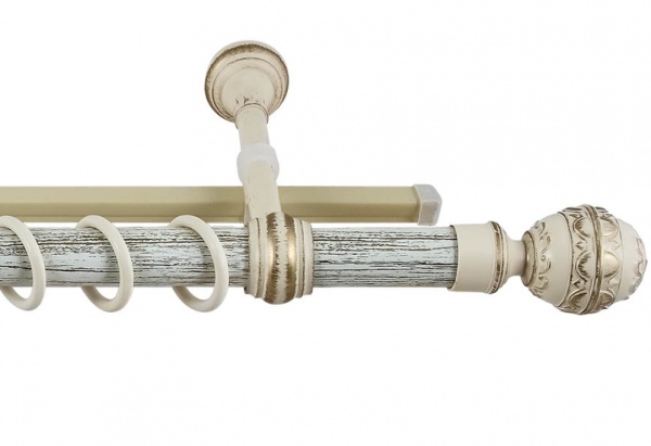 Карниз д.28 двойной Валанс чайное золото  3,0м с наконечником