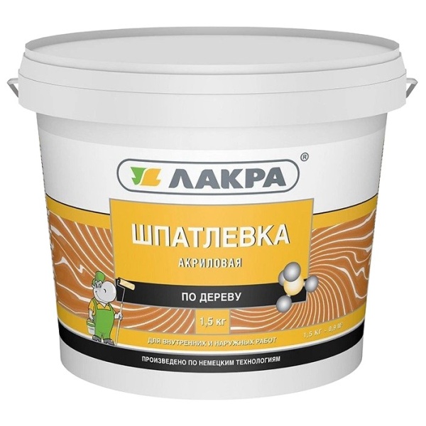 Шпатлевка 1,5кг по дереву сосна Лакра