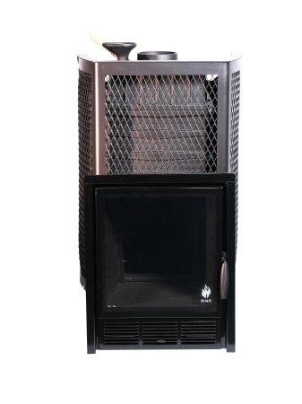 Печь для бани Амур, 12-24м3, с закрытой каменкой, стекло, камни 170кг, чугун, НМК