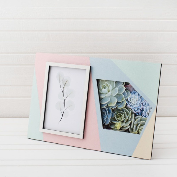Фоторамка Суккуленты, 30*H20 см, голубая 810/023-1