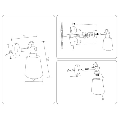 Светильник настенный TR82212WH/LW белый/св.дерево  Е27 40W 