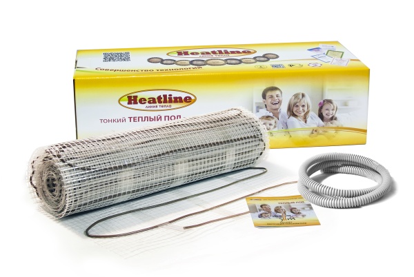 Теплый пол комплект Heatline одножил.  2,5м2 375Вт HL-375-2,5 Россия