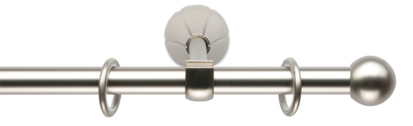 Карниз д.16 одинарный серебро (1,2м-2,1м) наконечник Шар