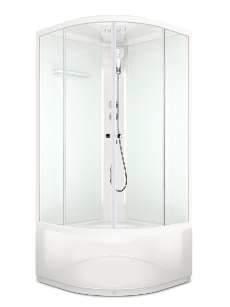 Кабина душевая Domani-Spa Delight Slim 2дв 88, 80*80*218см б/эл., низк.поддон, мат стек.,бел.ст