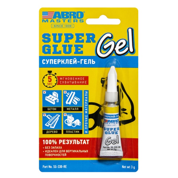 Суперклей гель ABRO MASTERS 3 г SG-330-R