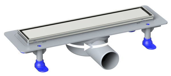 Трап душевой LORANTO PRIME SKALA, 60см бок. сток D-50, нерж. сталь под плитку, сух.гидрозатвор (8640) 