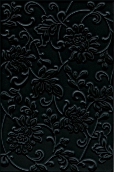 Плитка 200*300 KERAMA MARAZZI Аджанта цветы черный 8217