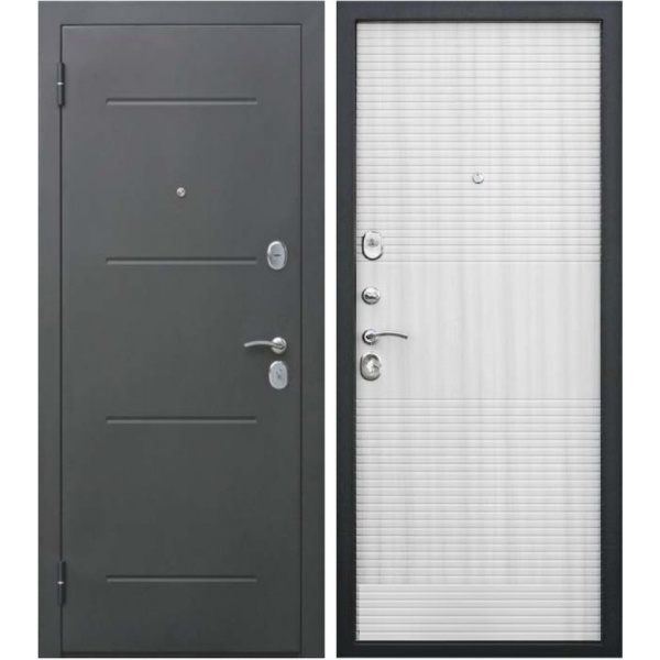 Дверь металл Гарда 7,5см Белый ясень/Серебро (960*2050*75)  прав пенополистирол 