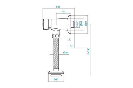 Кран для писсуара Гала нажимной 1WH302089 Santek