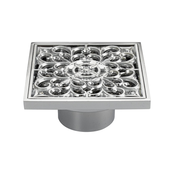 Трап САНАКС хромированный 100*100 мм, вертикальный с сухим затвором (030)