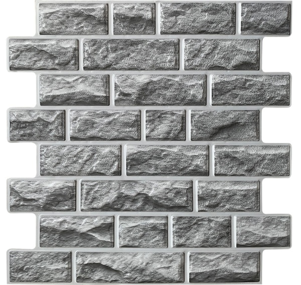 Панели ПВХ самоклеющаяся камень Мергель серый 468*473 мм