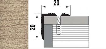 Порог ПУ 05 180 шир 20*20мм дуб белен 087 угол внешний