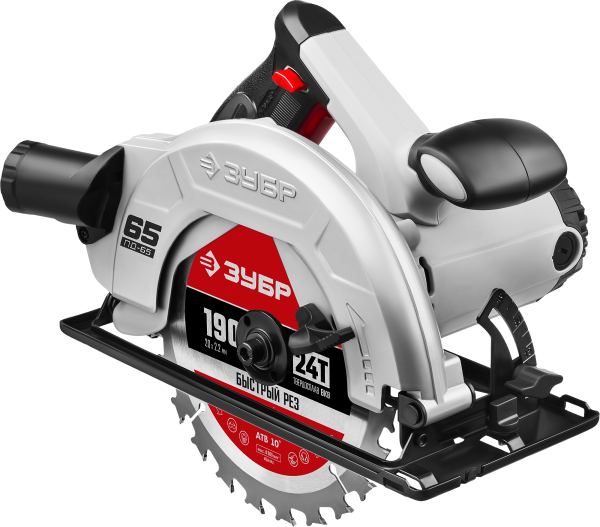 Пила циркулярная ПД-65, 1600Вт, 190/20мм, 65мм, ЗУБР