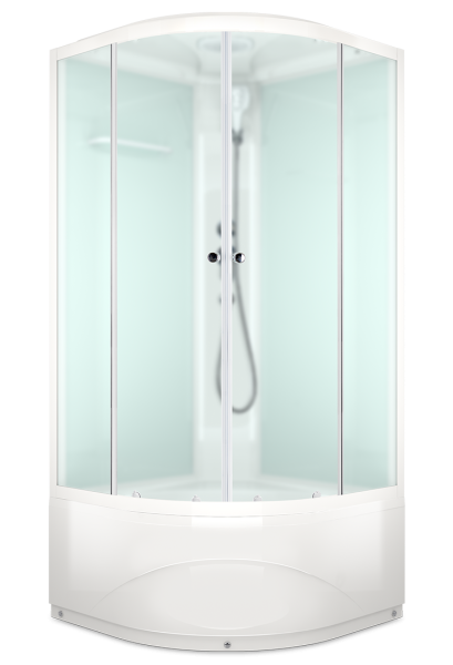 Кабина душевая Domani-Spa Delight 99 high 90*90*218 выс. поддон, мат стекло, белая стекл.панель