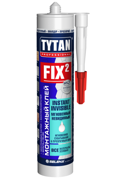 Жидкие гвозди TYTAN Professional Fix2 Instant Invisible 290 мл. клей монтажный прозрач гибридный 