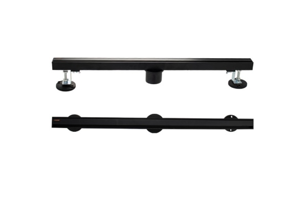 Трап САНАКС из нержавеющей стали 600*32 мм, черный, верт., щелевой, двухсторон. решетка (40059)