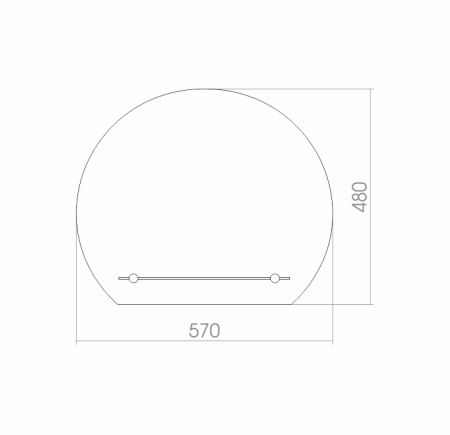 Зеркало MIXLINE 570*480 Елена с полкой