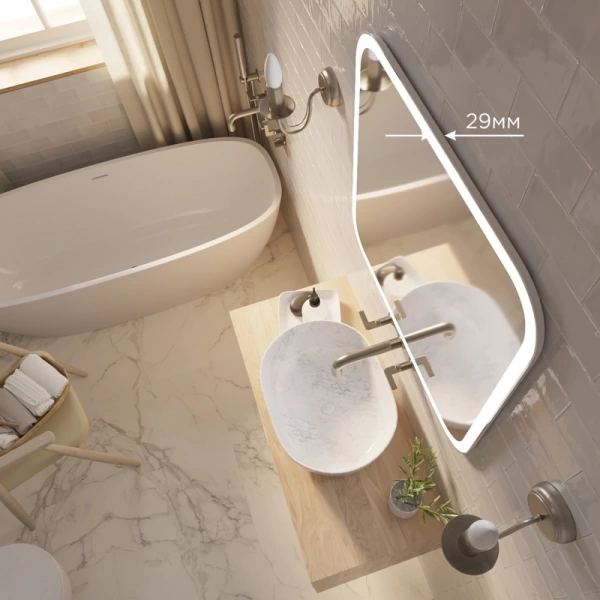 Зеркало MIXLINE 700*685 Стив-2 (ШВ) сенсорный выключатель, светодиодная подсветка+подогрев