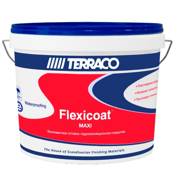 Гидроизоляция TERRACO Флексикоат Mакси 7,0кг, эластичное покрытие  