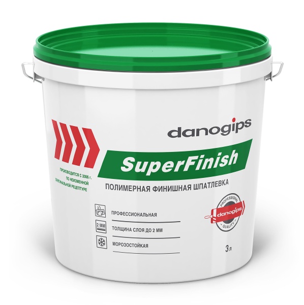 Шпатлевка финишная Danogips SuperFinish  ведро 3,0л/5,0кг 