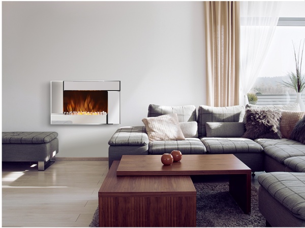 Электрокамин EFP/W-2000S 2,0кВт, 220В, 900х560х107мм, зеркально-серебристый Electrolux