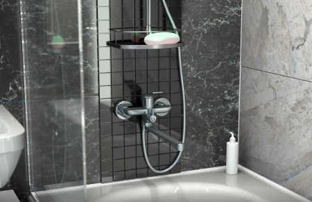 Смеситель ванна/душ OSGARD SOLEN BLACK A58223 черный с длинным изливом