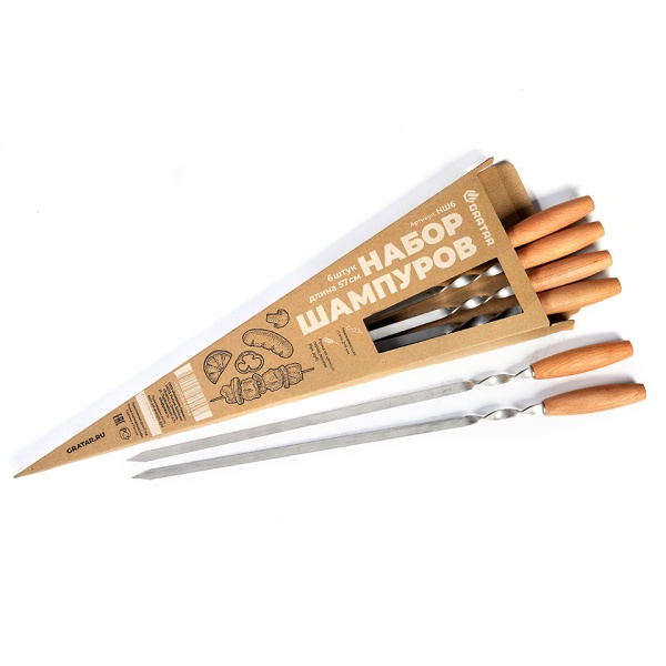 Набор шампуров НШ-6 570мм Gratar