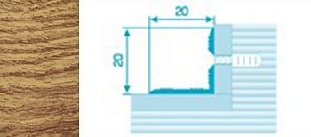 Порог ПУ 05-1 180 шир 20*20мм дуб универсал 084 угол внутренний