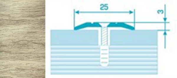 Порог ПС 01 135 шир 25мм клен  беленый 089  