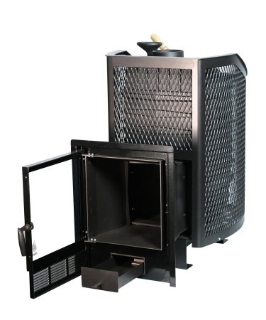 Печь для бани Амур, 12-24м3, с закрытой каменкой, стекло, камни 170кг, чугун, НМК