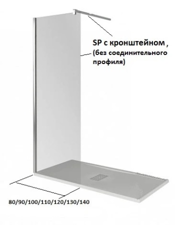 Душевое ограждение WALK IN SP-80-C-CH