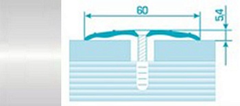 Порог ПС 07 90 шир 60мм серебро люкс 01л