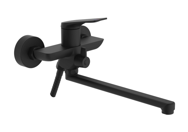 Смеситель ванна/душ OSGARD SOLEN BLACK A58223 черный с длинным изливом