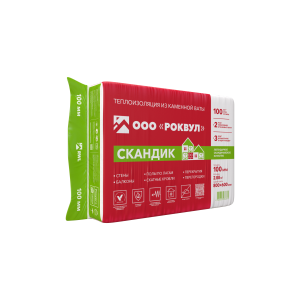 Минплита РОКВУЛ Лайт Баттс Скандик 1,2*0,6*0,1м(0,432м3, 4,32м2) 