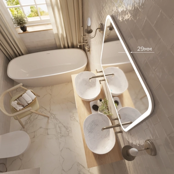 Зеркало MIXLINE 915*685 "Стив-2" (ШВ) сенсорный выключатель, светодиодная подсветка+подогрев