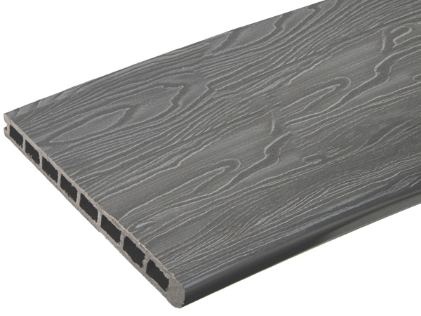 Террасная доска 25*315*4000мм ступень 3D TalverWood брашинг серая 