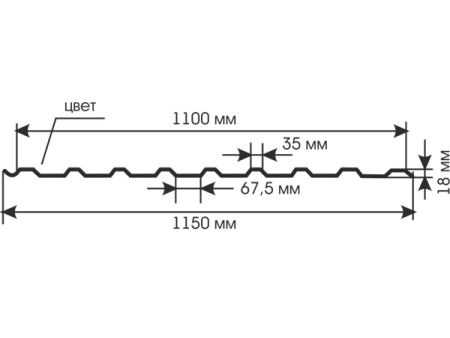 Профнастил полимер СП20 1100/1150 0,4  2м RAL 8017(шоколад)