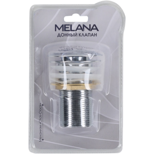 Донный клапан без перелива MELANA MLN-330302CH хром в блистере