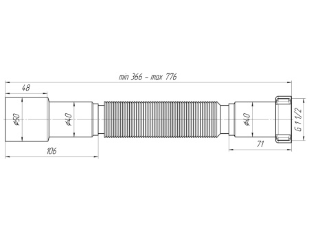 Гофра К106 1 1/2"*40/50 АНИ пласт