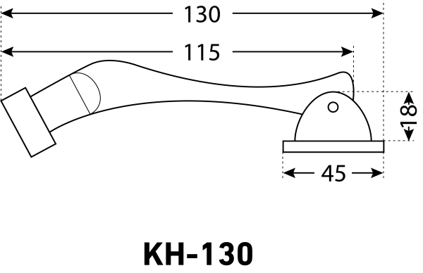 Фиксатор дверной АЛЛЮР КН-130 BR бронза "Козья ножка" 10176