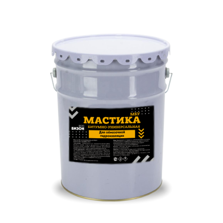 Мастика битумная Бизон 1,8кг универсальная гидроизоляционная МБУ